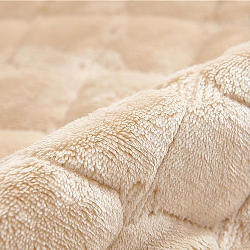 Recliner Chair Cover with Quilted Texture and Side Pocket - Sofa Cover - Beige - Seravelle Home