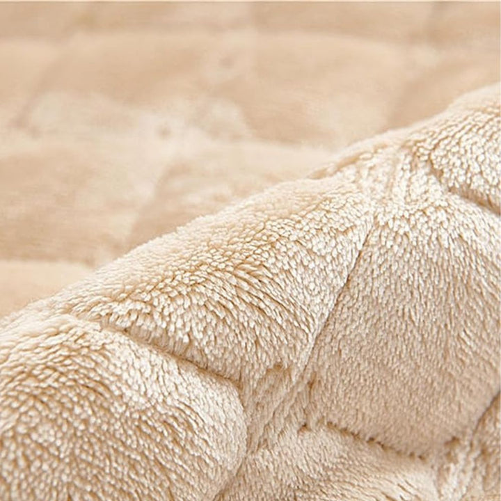 Recliner Chair Cover with Quilted Texture and Side Pocket - Sofa Cover - Beige - Seravelle Home