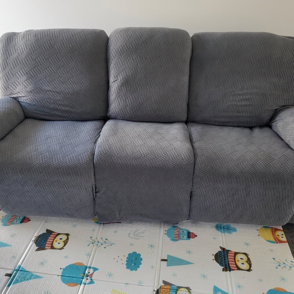 Recliner Chair Cover with Side Pocket - Sofa Cover - Light Grey - Seravelle Home