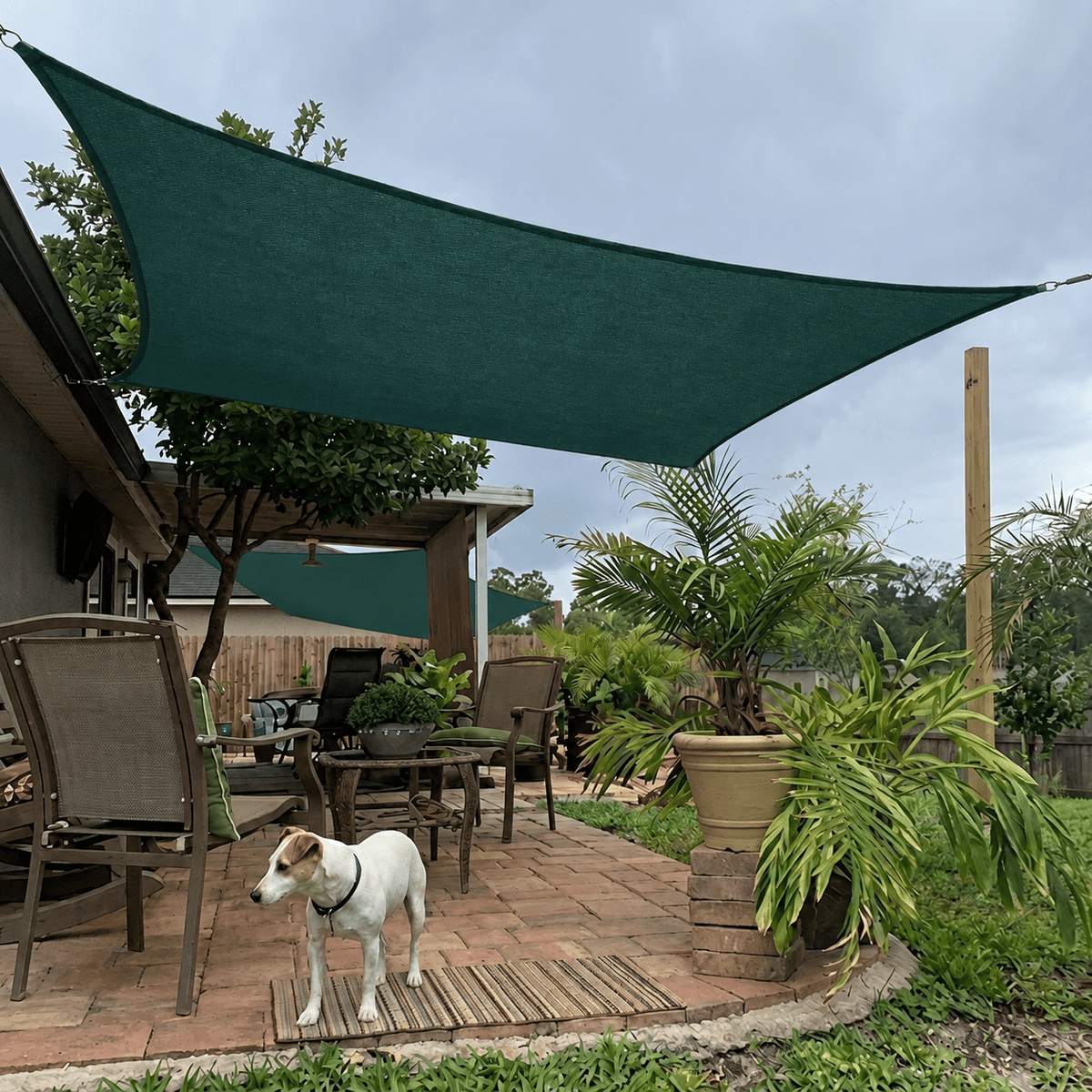 Rectangular Shade Sail with UV Protection for Patio and Garden - Shade Sails - Green - Seravelle Home