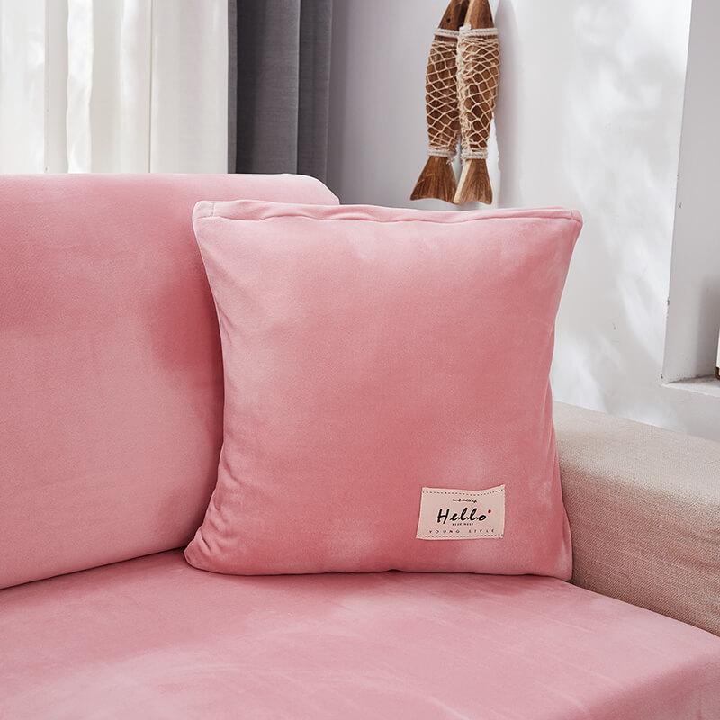 Removable Stretch Sofa Cushion and Pillow Cover - sofa cushion covers - Pink - Seravelle Home