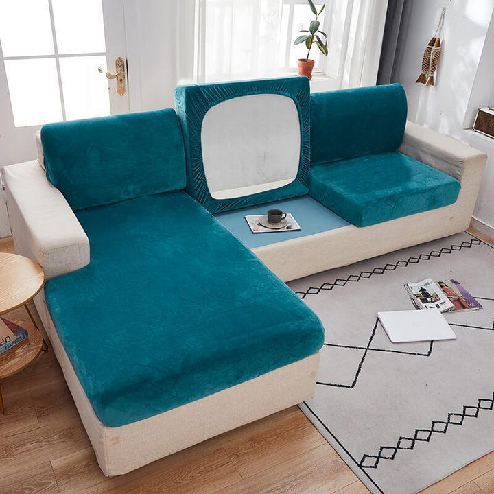 Removable Stretch Sofa Cushion and Pillow Cover - sofa cushion covers - Royal blue - Seravelle Home