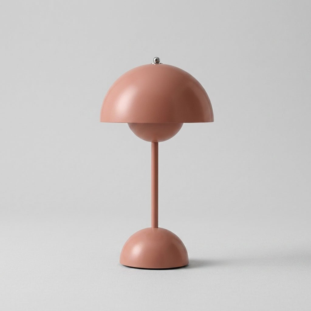 Retro Table Lamp with Mushroom-shaped Shade - Table Lamp - Pink - Seravelle Home