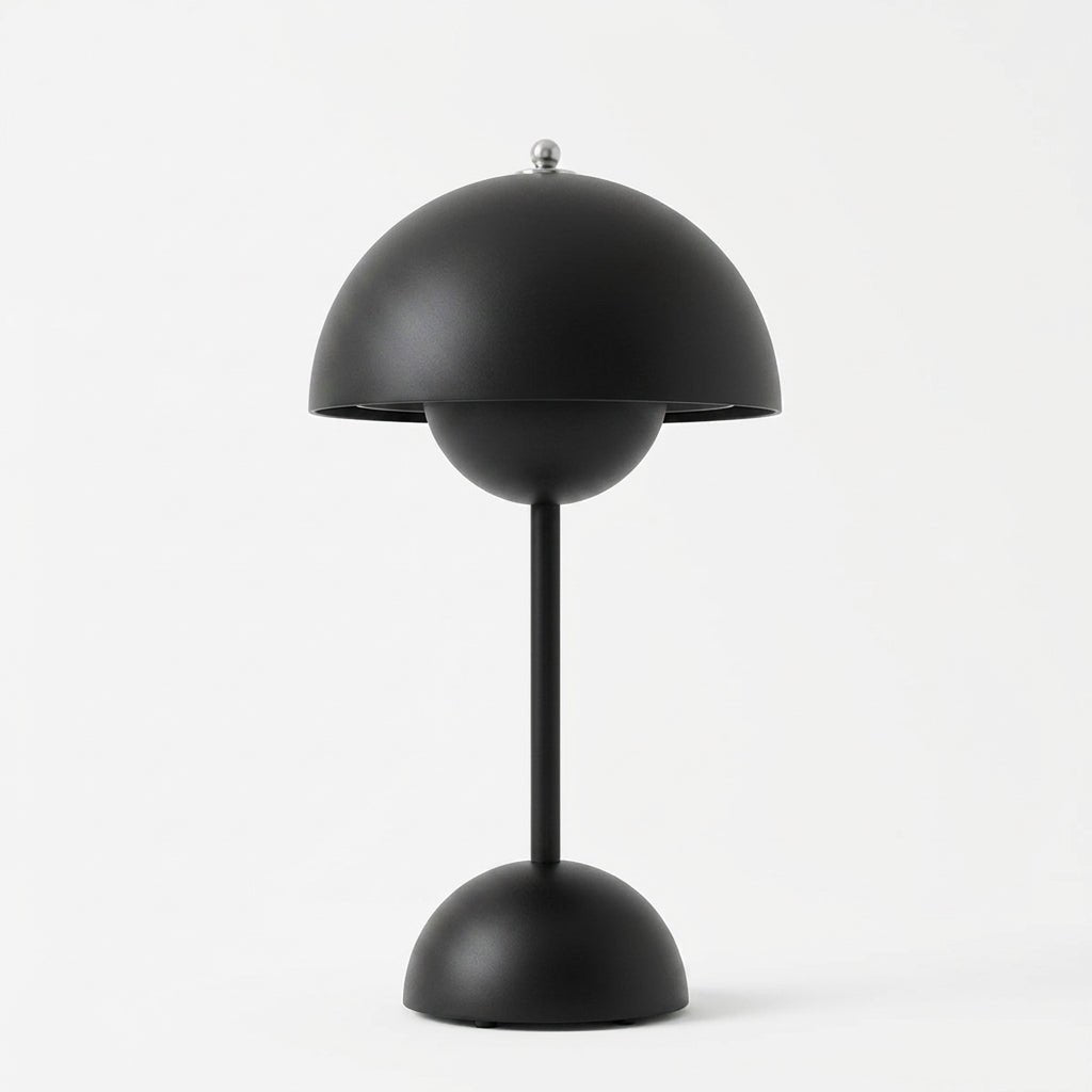 Retro Table Lamp with Mushroom-shaped Shade - Table Lamp - Black - Seravelle Home