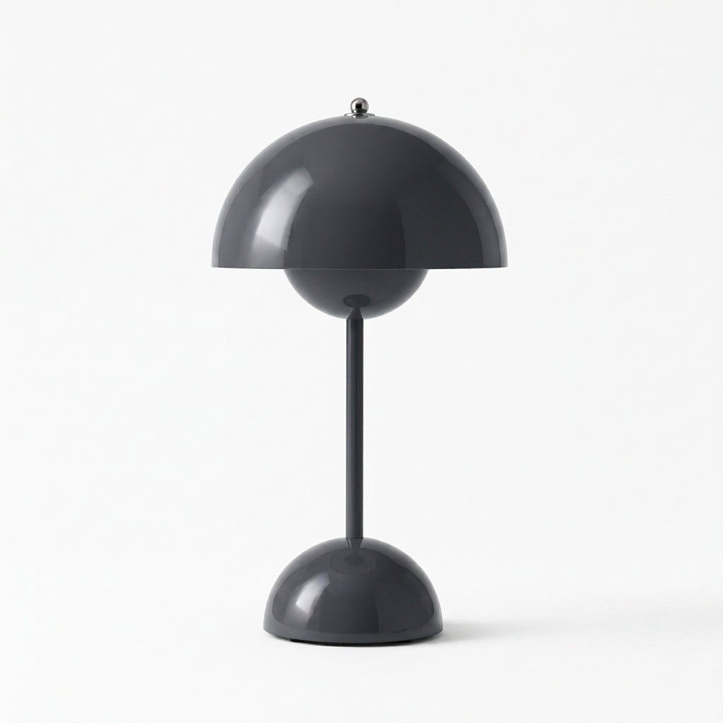 Retro Table Lamp with Mushroom-shaped Shade - Table Lamp - Grey - Seravelle Home