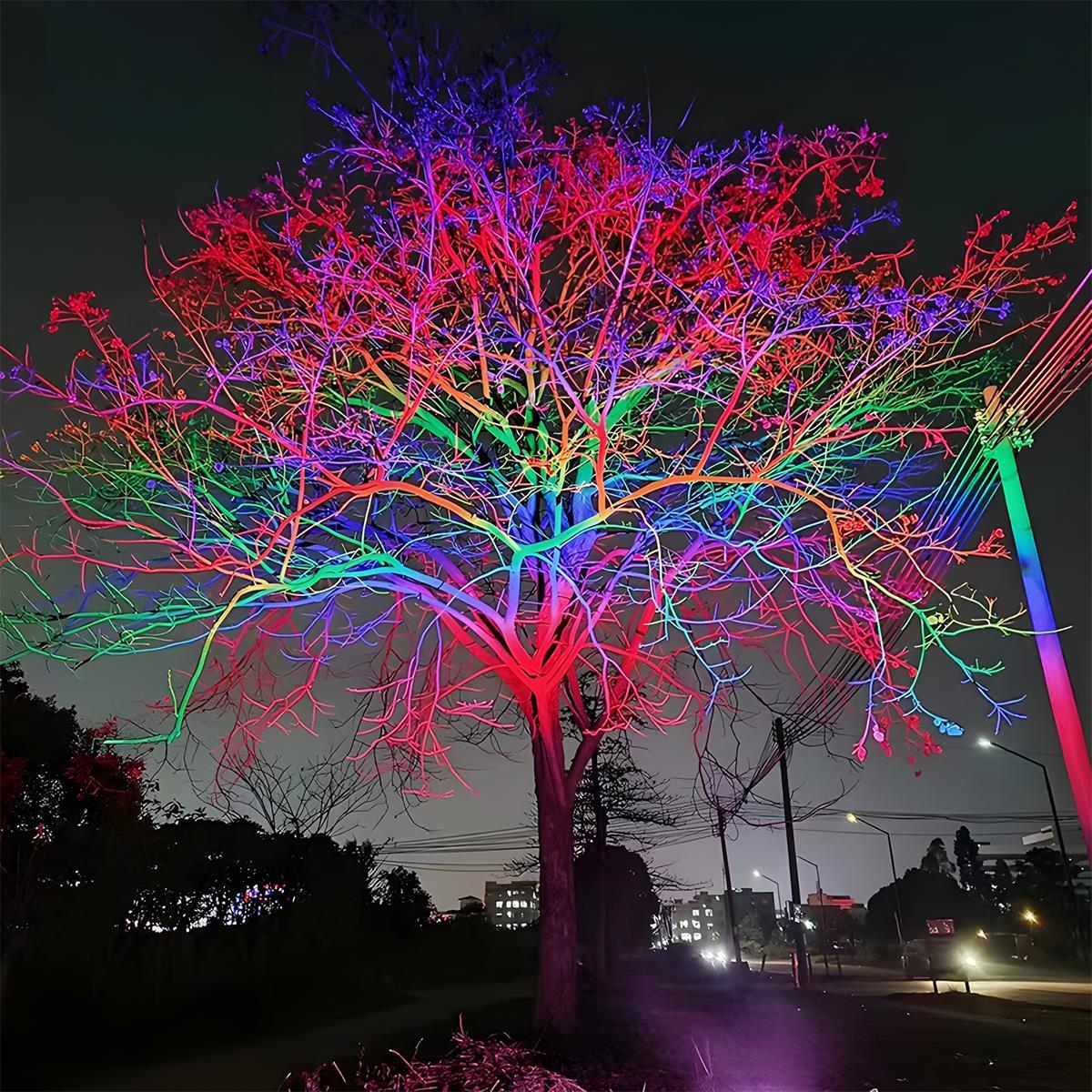 RGB LED Landscape Spotlight Outdoor Waterproof Garden Tree spotlight - Flood & Spot Lights - 24W - Seravelle Home