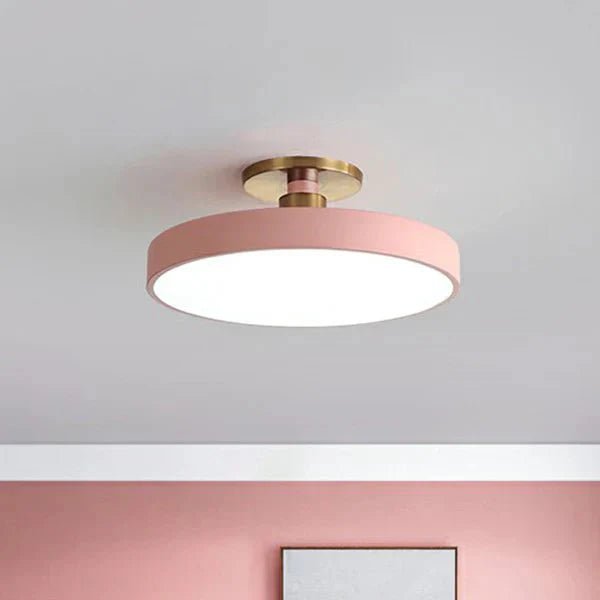 Round LED Ceiling Light in Nordic Style - Ceiling Light - Pink - Seravelle Home