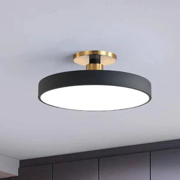 Round LED Ceiling Light in Nordic Style - Ceiling Light - Black - Seravelle Home