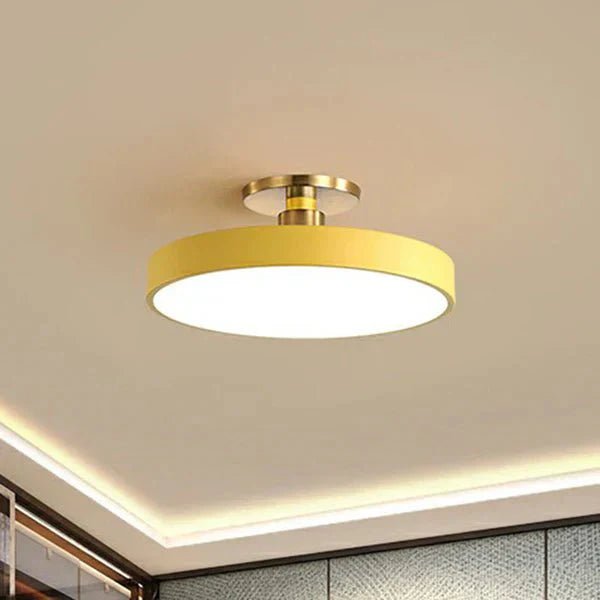 Round LED Ceiling Light in Nordic Style - Ceiling Light - Yellow - Seravelle Home