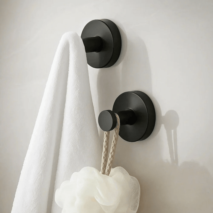 Round suction wall hook with button design - Wall Hook - Silver - Seravelle Home