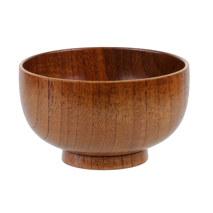 Round Wooden Bowl with Stand Base - Wooden Bowl - 9.5x6.5 cm - Seravelle Home