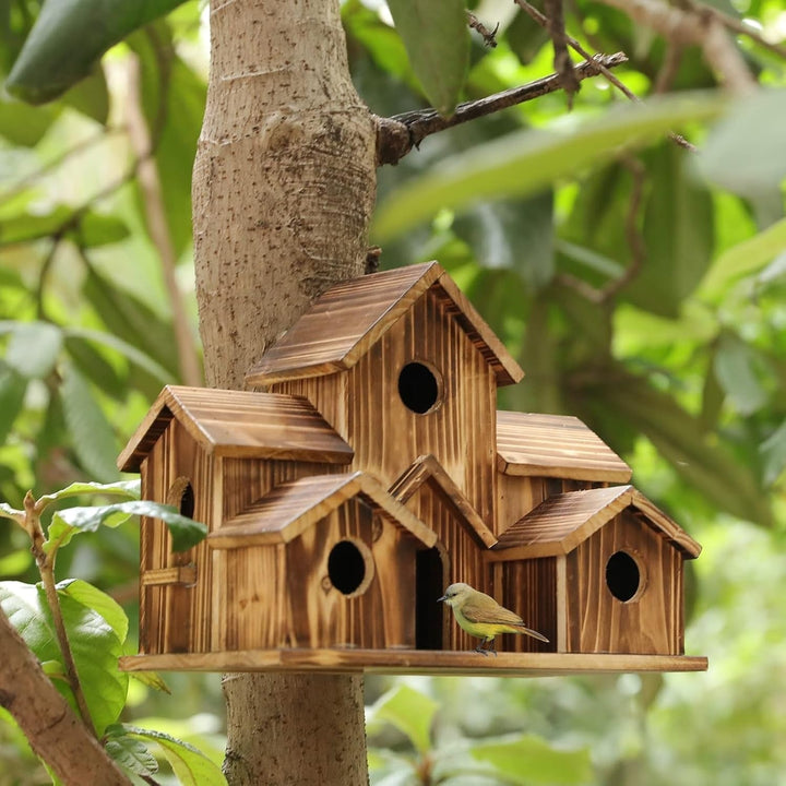 Rustic Birdhouse with Natural Design for the Outdoors - Figurine - Seravelle Home