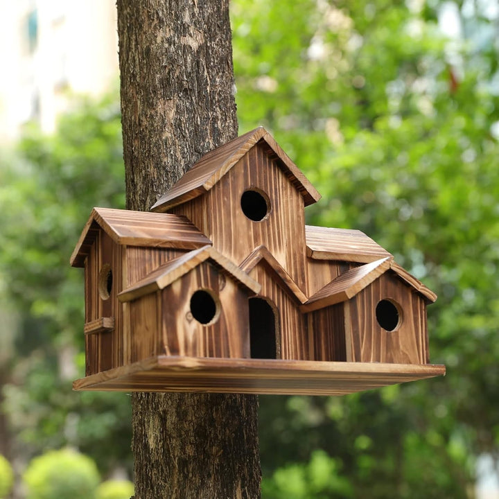 Rustic Birdhouse with Natural Design for the Outdoors - Figurine - Seravelle Home