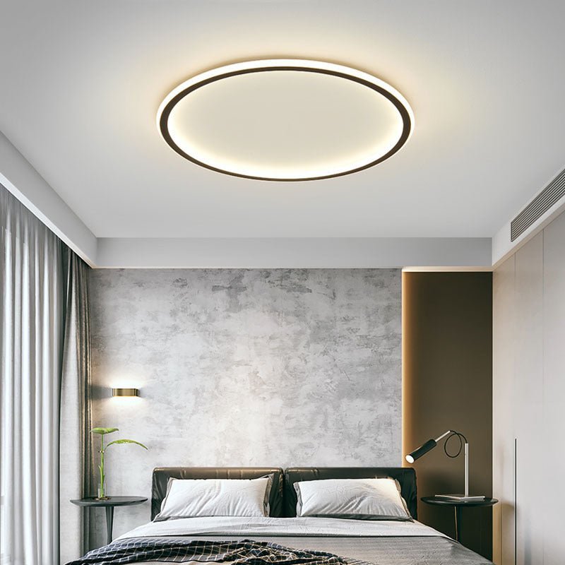 Scandinavian Round LED Ceiling Light Modern Design - Ceiling Light - Black - Seravelle Home