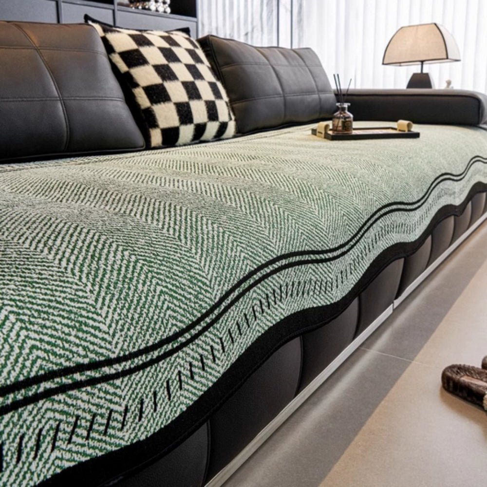 Sofa Cover with Wave Edge Design - Sofa Covers - Verdant Weave - Seravelle Home