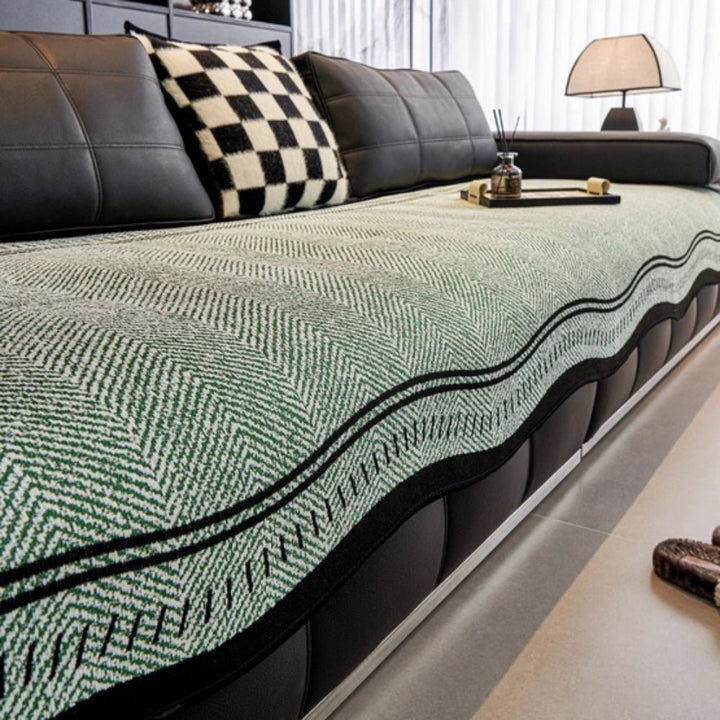 Sofa Cover with Wave Edge Design - Sofa Covers - Verdant Weave - Seravelle Home