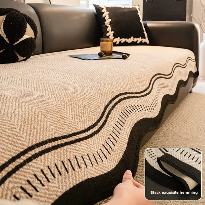 Sofa Cover with Wave Edge Design - Sofa Covers - Stone Drift - Seravelle Home