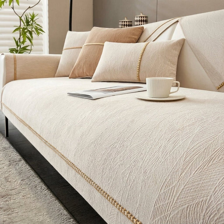 Sofa Protector and Textile Set for the Living Room - Sofa cover - Ivory - Seravelle Home