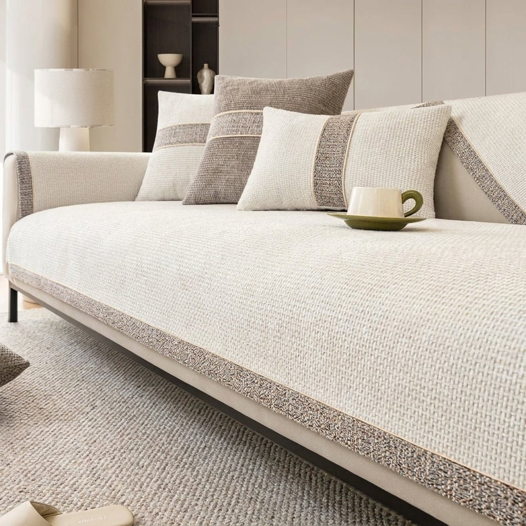 Sofa Protector and Textile Set for the Living Room - Sofa cover - White - Seravelle Home