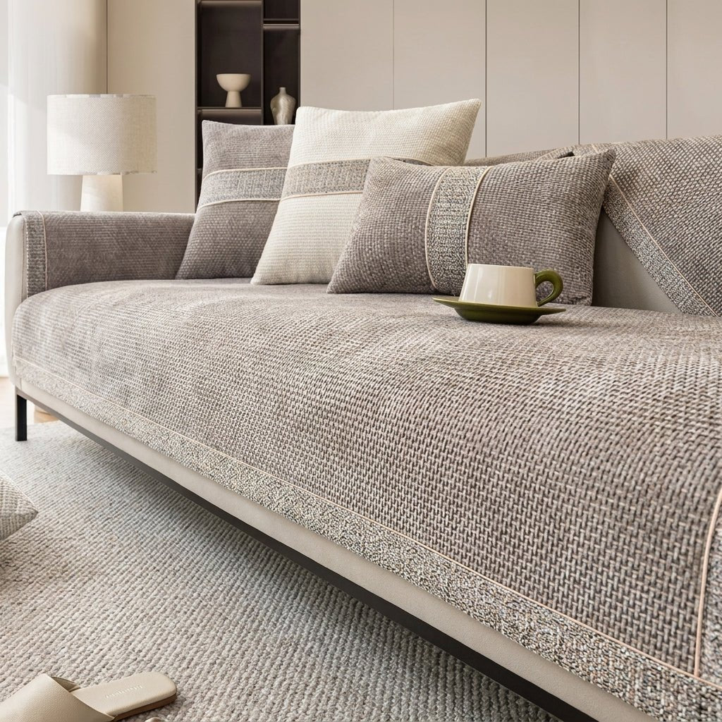 Sofa Protector and Textile Set for the Living Room - Sofa cover - Beige - Seravelle Home