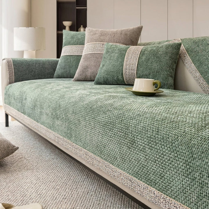 Sofa Protector and Textile Set for the Living Room - Sofa cover - Green - Seravelle Home