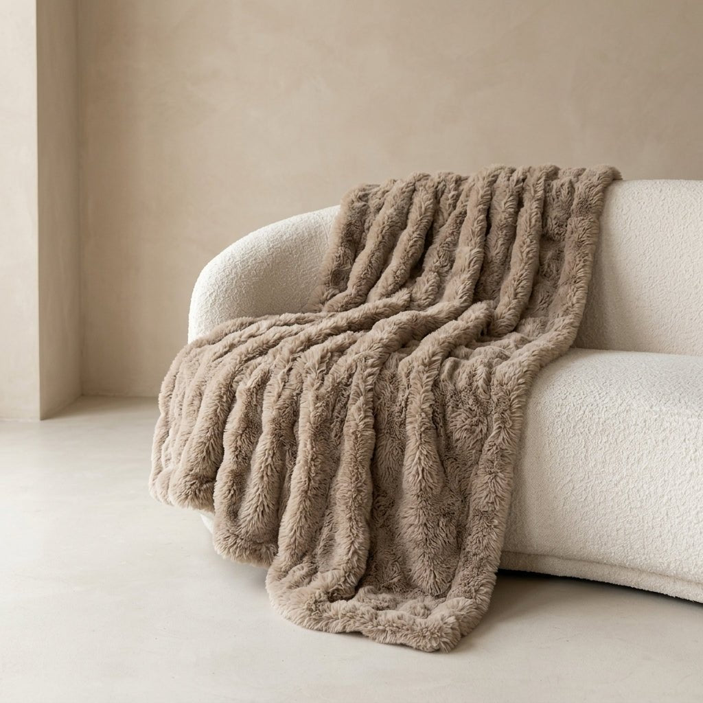 Soft Cozy Fluffy Bubble Textured Throw Blanket - Blanket - Coffee - Seravelle Home