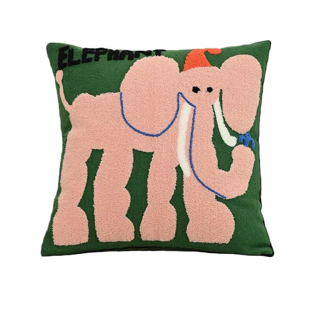 Soft Cushion Cover with Animal Motif - Cushion Cover - Elephant - Seravelle Home