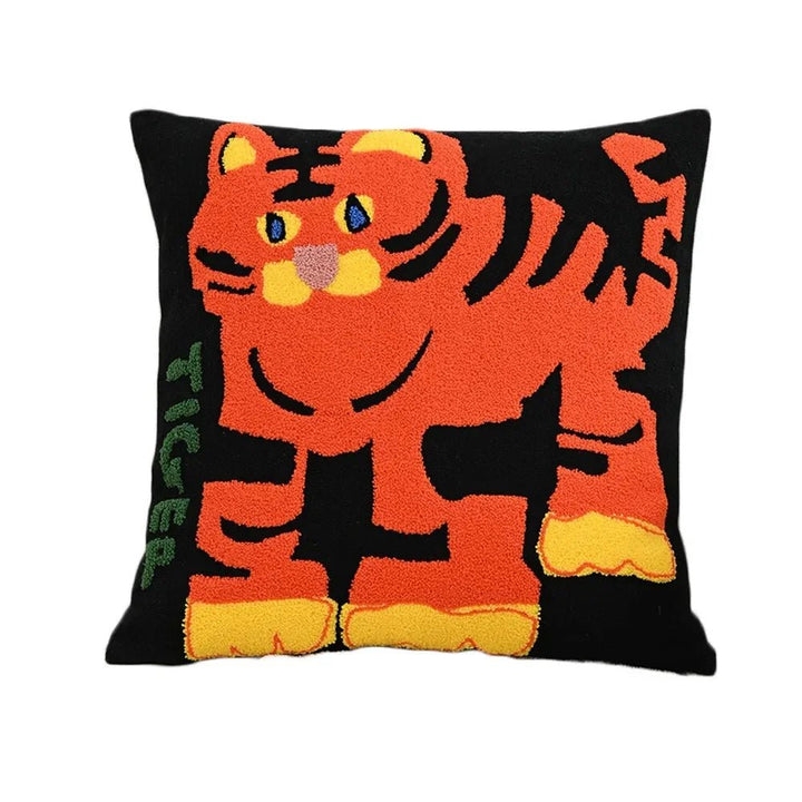 Soft Cushion Cover with Animal Motif - Cushion Cover - Tiger - Seravelle Home
