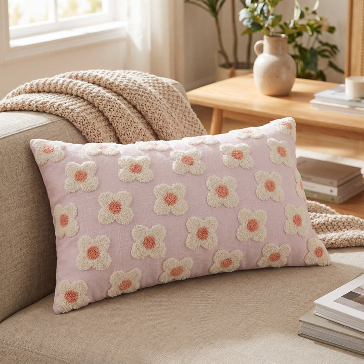 Soft Cushion Covers with Floral Pattern - Cushion Covers - Purple - Seravelle Home