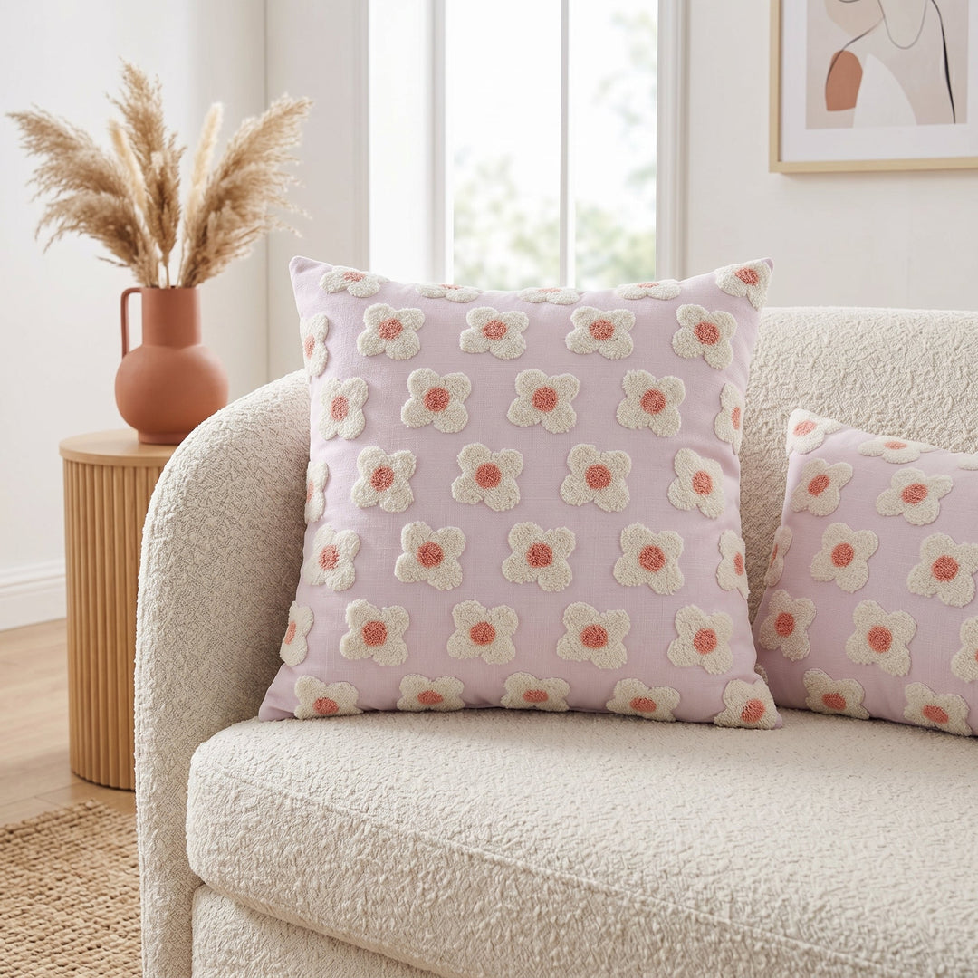 Soft Cushion Covers with Floral Pattern - Cushion Covers - Purple - Seravelle Home