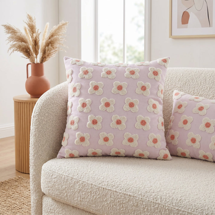 Soft Cushion Covers with Floral Pattern - Cushion Covers - Purple - Seravelle Home