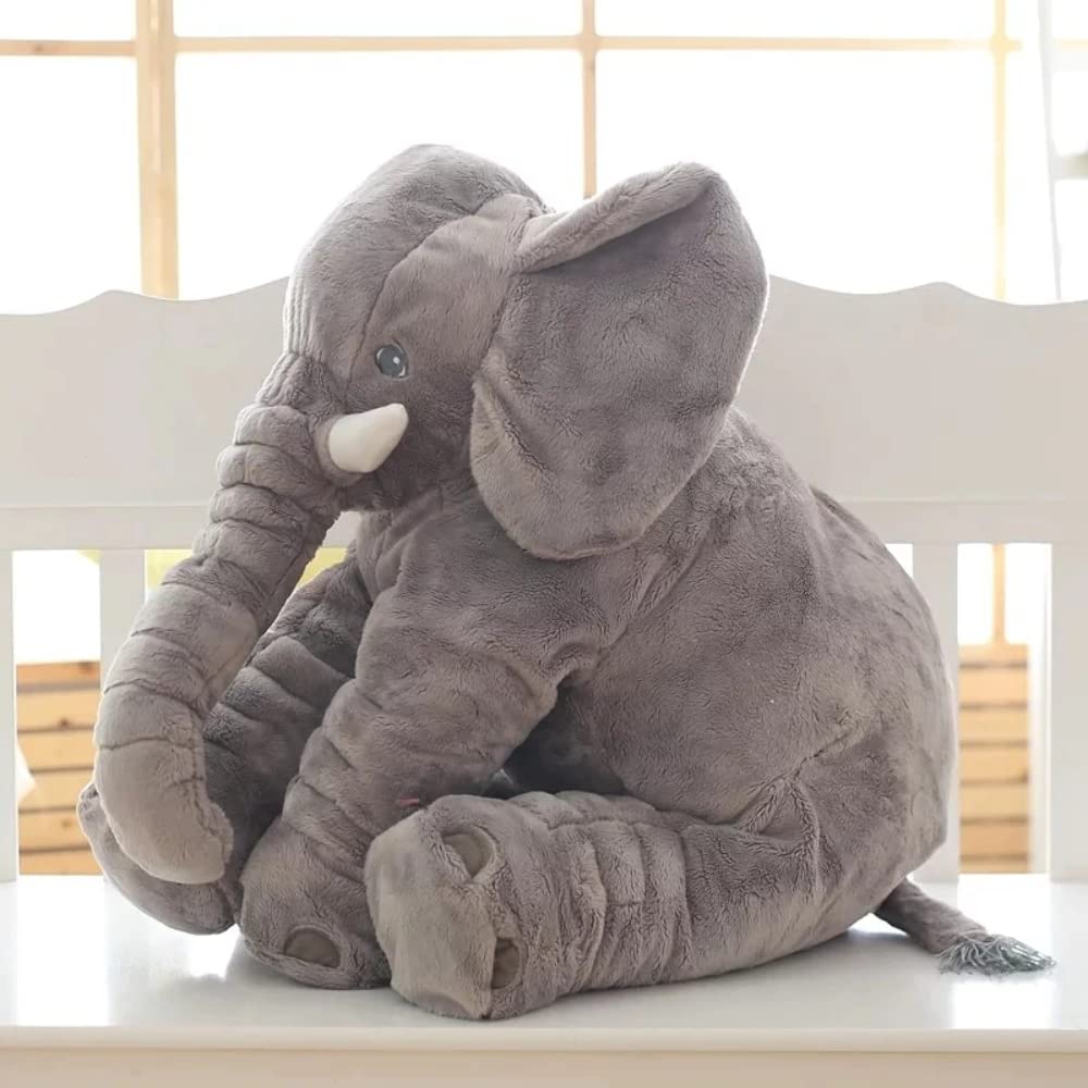 Soft Elephant Plush Toy as a Cozy Decorative Cushion - Plush Toy - Grey - Seravelle Home