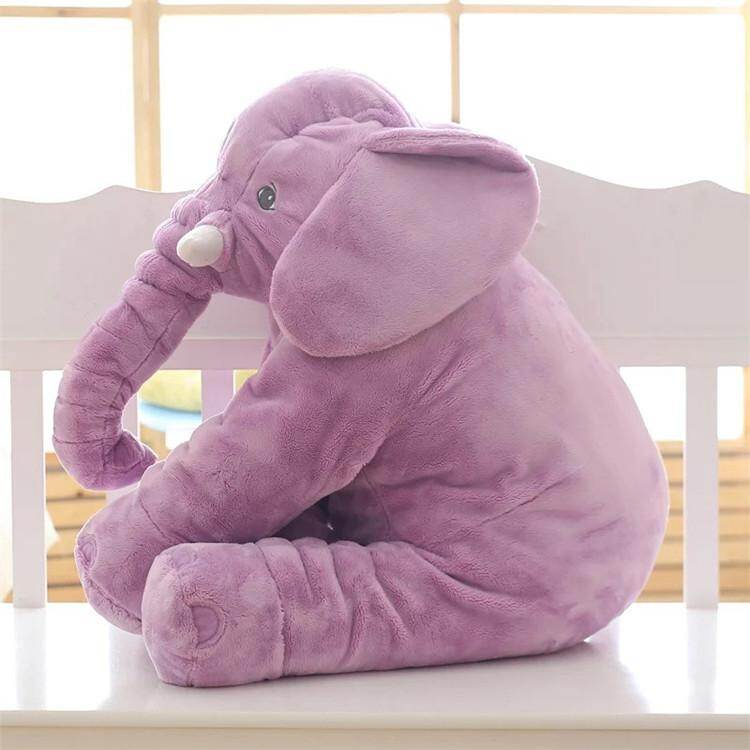 Soft Elephant Plush Toy as a Cozy Decorative Cushion - Plush Toy - Purple - Seravelle Home