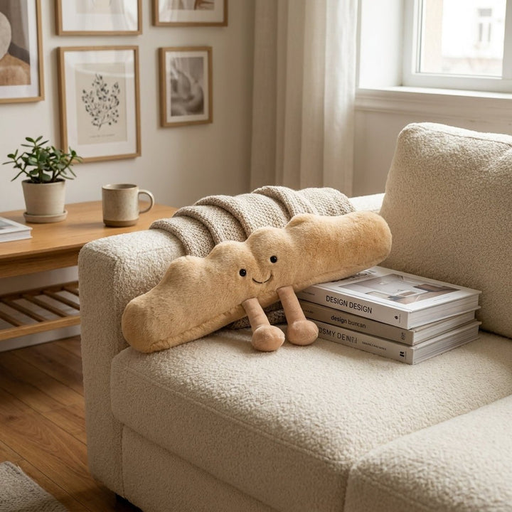 Soft Plush Decorative Pillow for Living Room and Bedroom - Pillow - Bread (32.0 x 8.9 cm) - Seravelle Home