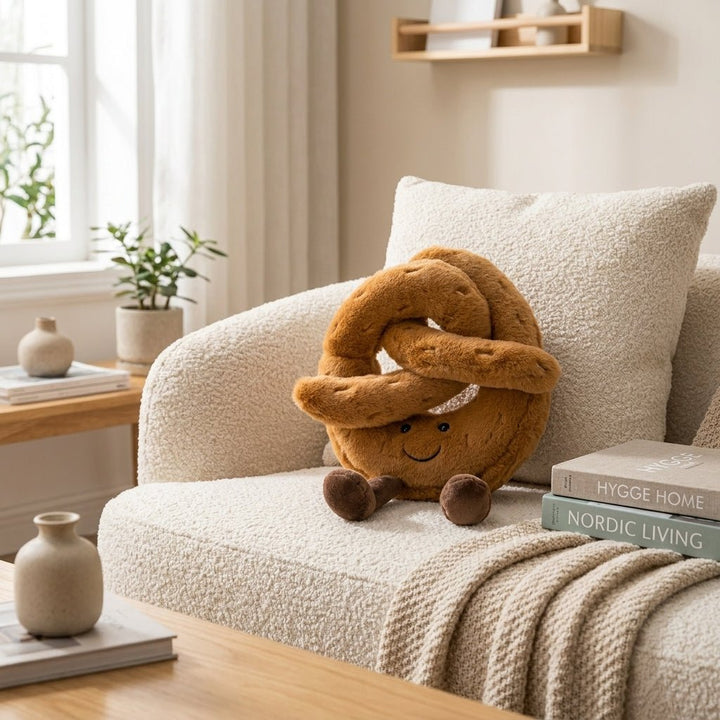 Soft Plush Decorative Pillow for Living Room and Bedroom - Pillow - Pretzel (18.0 x 18.0 cm) - Seravelle Home