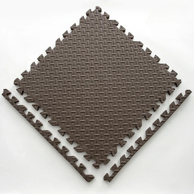 Soft Puzzle Play Mat for Children - Puzzle Play Mat - 10 pcs. Brown - Seravelle Home