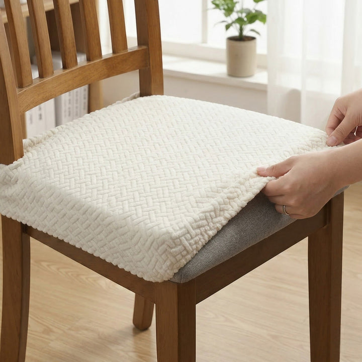 Soft Textured and Elastic Chair Cover - Chair cover - Beige - Seravelle Home
