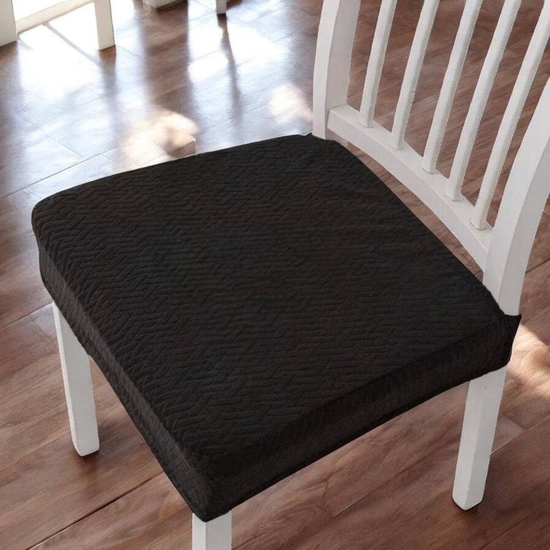 Soft Textured and Elastic Chair Cover - Chair cover - Black - Seravelle Home