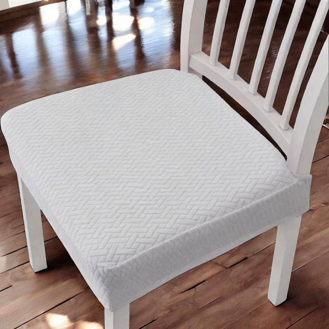Soft Textured and Elastic Chair Cover - Chair cover - White - Seravelle Home