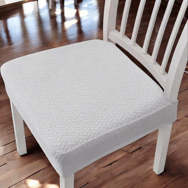 Soft Textured and Elastic Chair Cover - Chair cover - White - Seravelle Home
