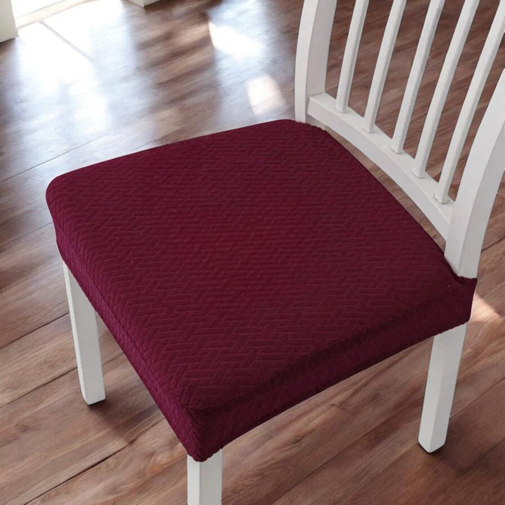 Soft Textured and Elastic Chair Cover - Chair cover - Burgundy - Seravelle Home