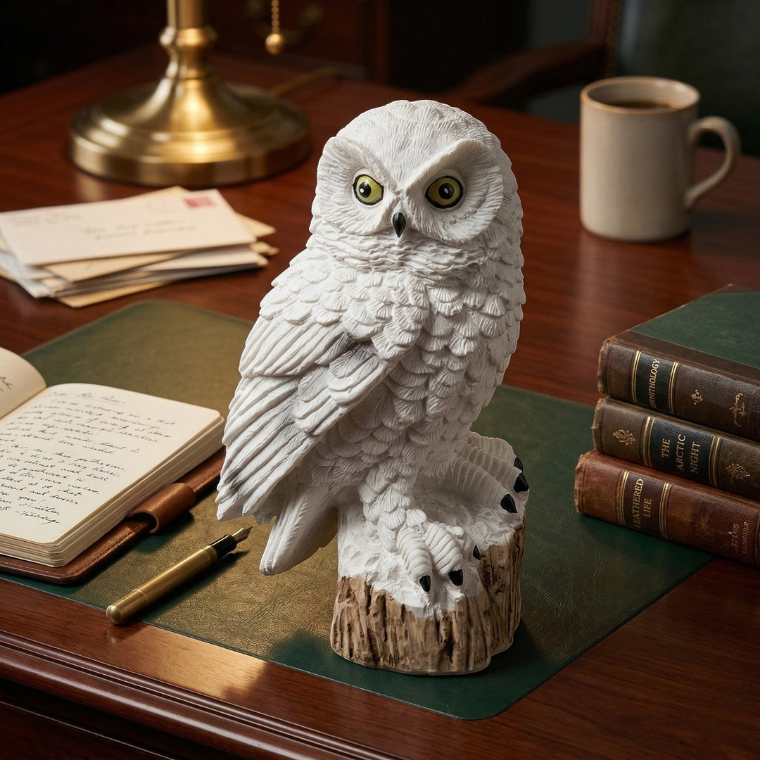 Solar Garden Light Owl with Realistic Design - Garden Light - White - Seravelle Home