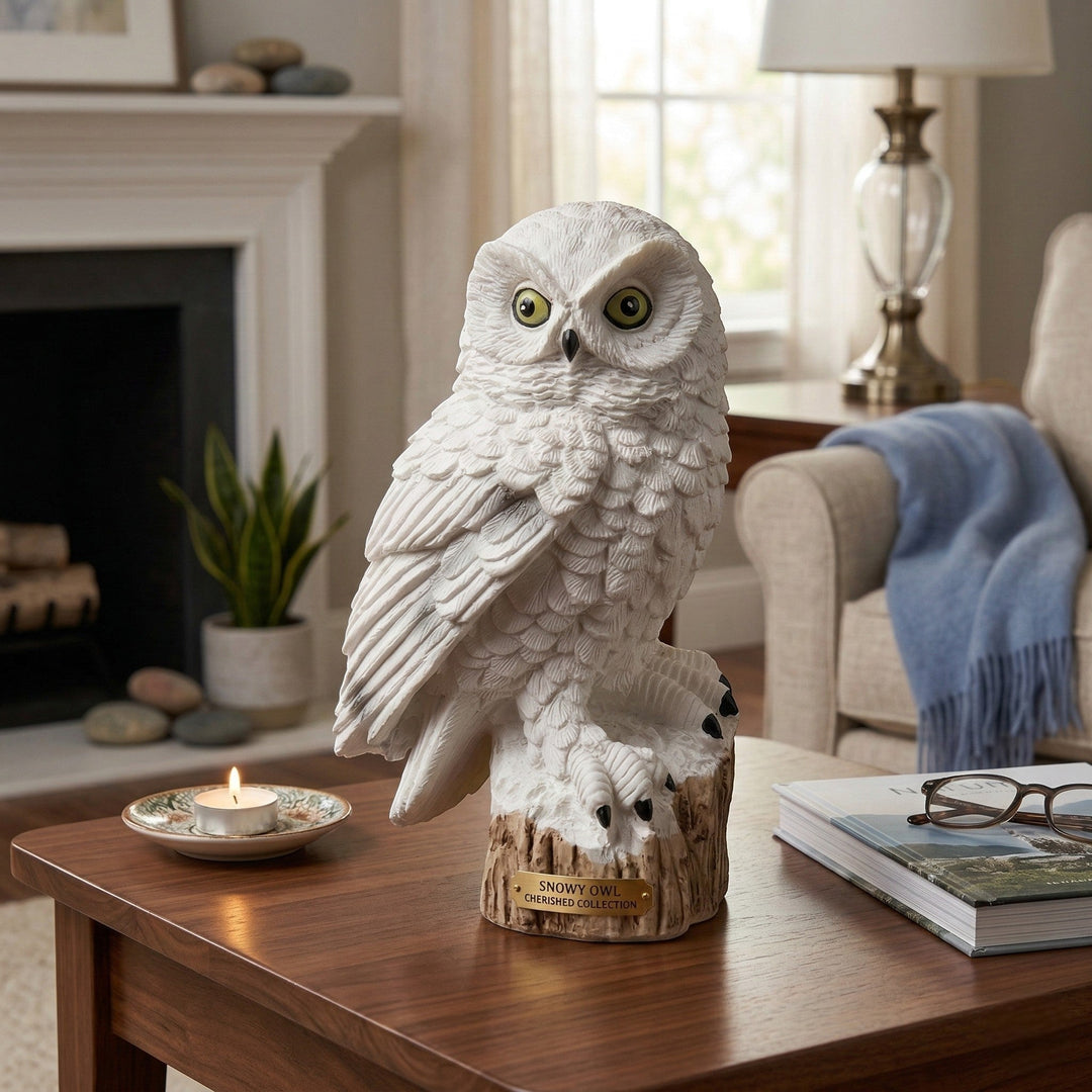 Solar Garden Light Owl with Realistic Design - Garden Light - White - Seravelle Home