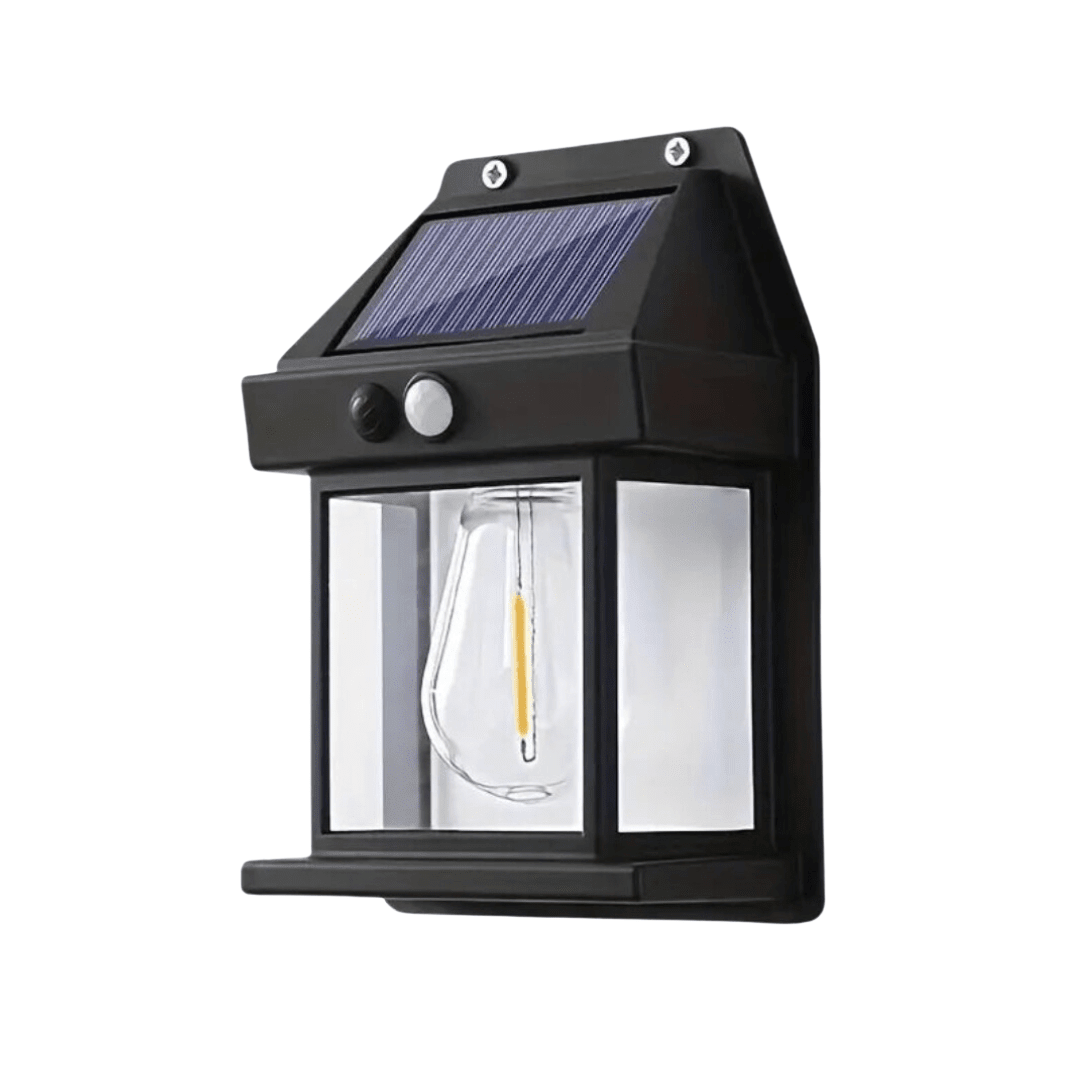 Solar Wall Light for Outdoors with Integrated Motion Sensor - Solar wall light - Black - Seravelle Home