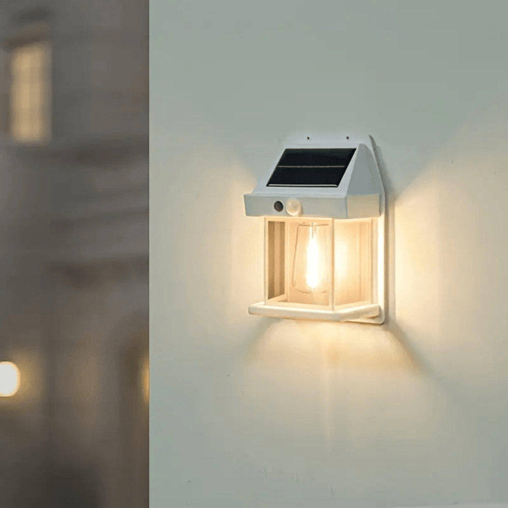 Solar Wall Light for Outdoors with Integrated Motion Sensor - Solar wall light - White - Seravelle Home