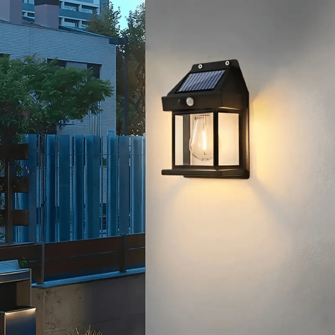 Solar Wall Light for Outdoors with Integrated Motion Sensor - Solar wall light - Black - Seravelle Home