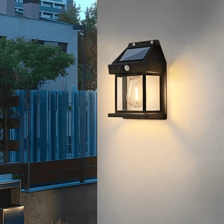Solar Wall Light for Outdoors with Integrated Motion Sensor - Solar wall light - Black - Seravelle Home