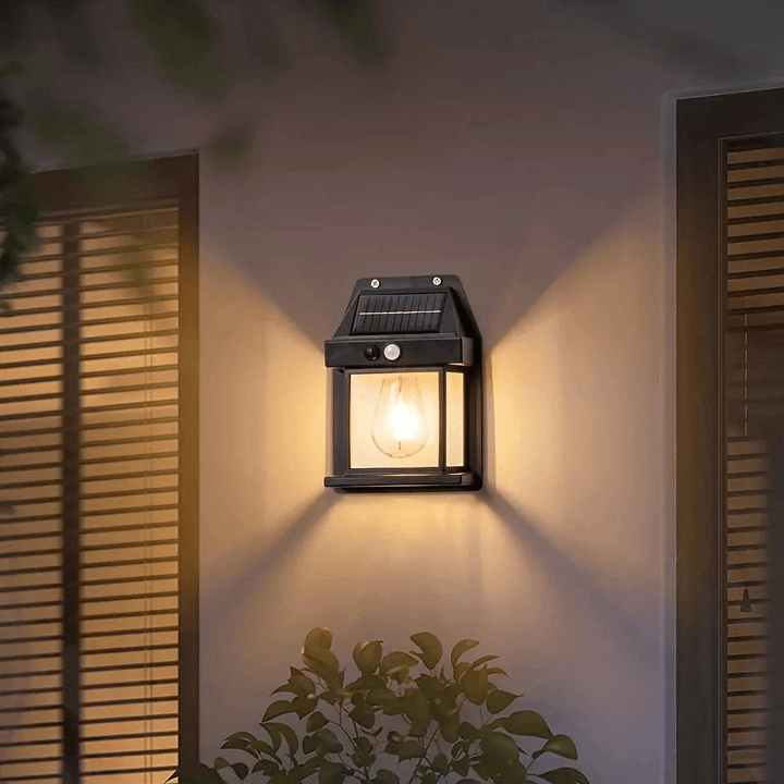 Solar Wall Light for Outdoors with Integrated Motion Sensor - Solar wall light - Black - Seravelle Home