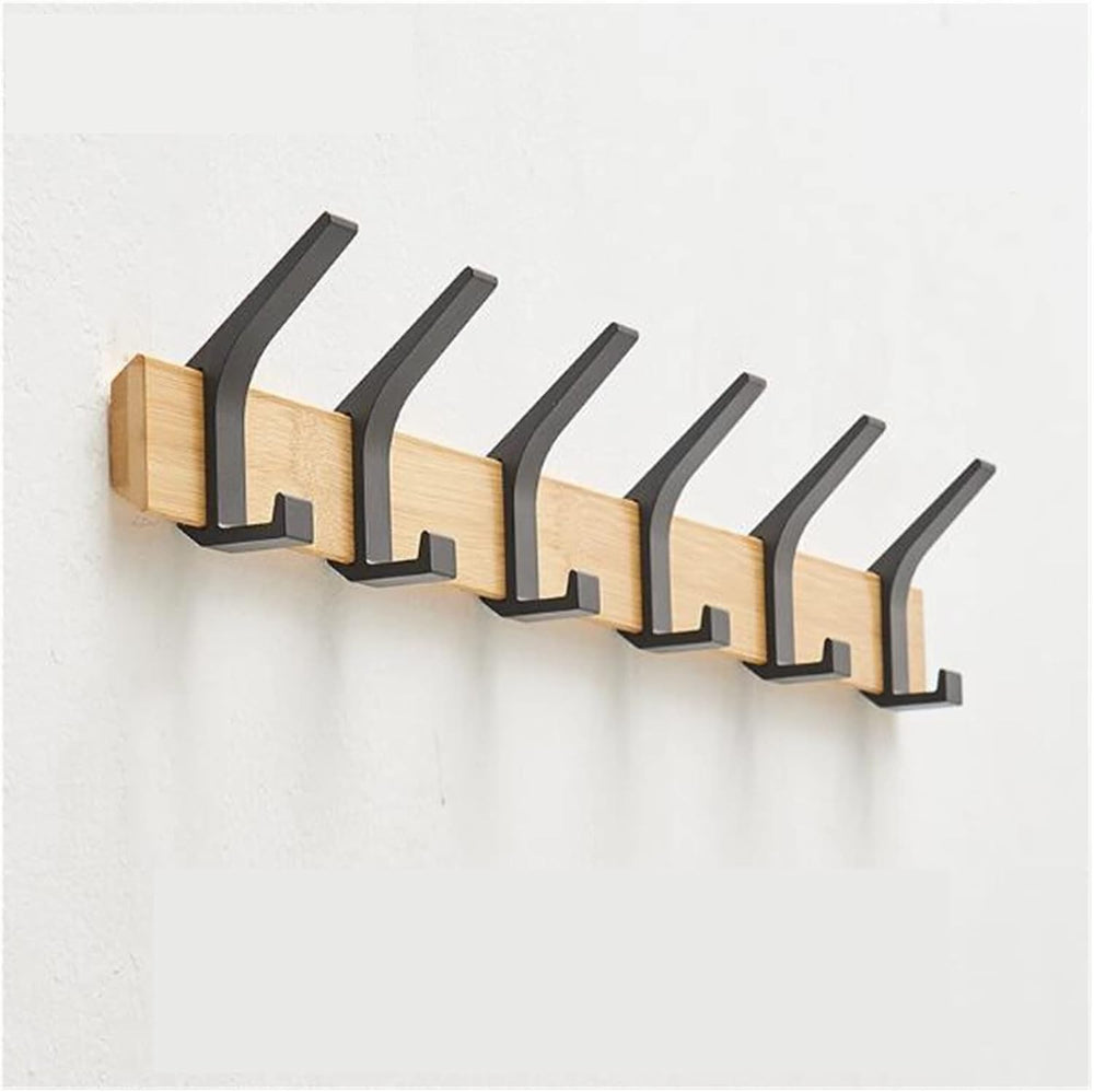 Space - saving coat rack with sturdy hooks - Wall shelf - Black - Seravelle Home
