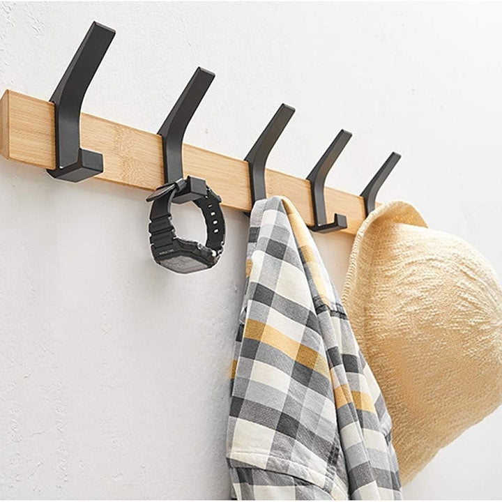 Space - saving coat rack with sturdy hooks - Wall shelf - Black - Seravelle Home
